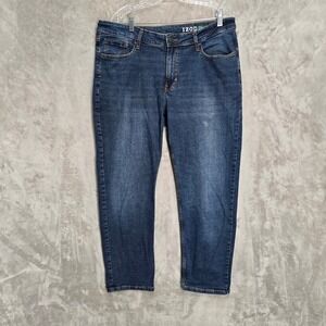 IZOD Mens Straight Fit Jeans Dark Wash Blue Denim Stretch 38x29 Western Workwear